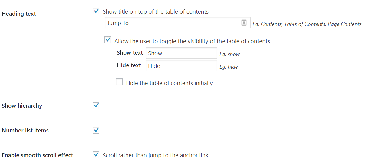 Table Of Contents