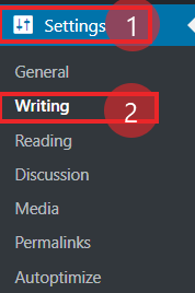 Writing Settings 