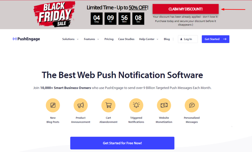 PushEngage Black Friday Deal