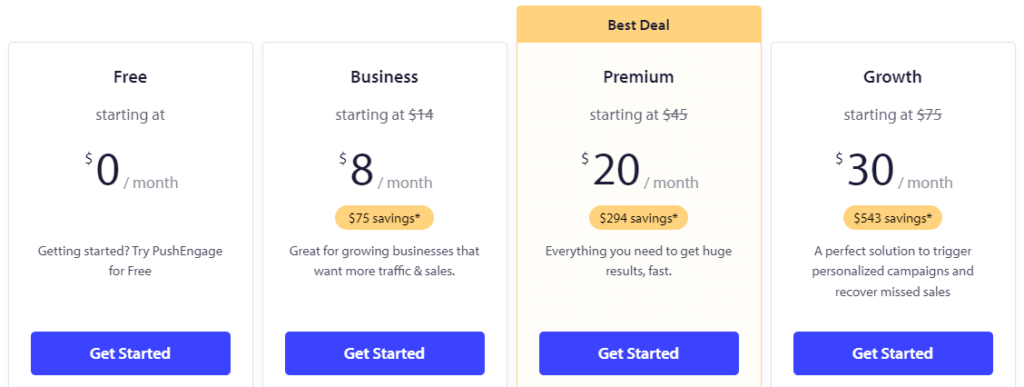 PushEngage Black Friday Pricing