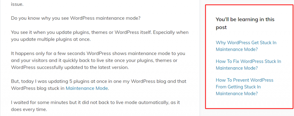How To Add Table Of Contents In WordPress?
