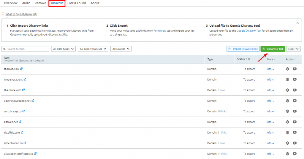 Disavow Toxic Backlinks