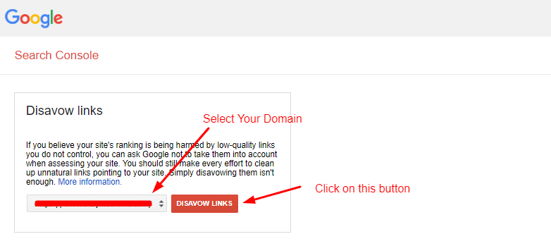 Google Disavow tool