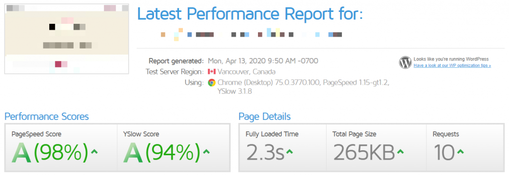 A2 Hosting Speed Performance Test