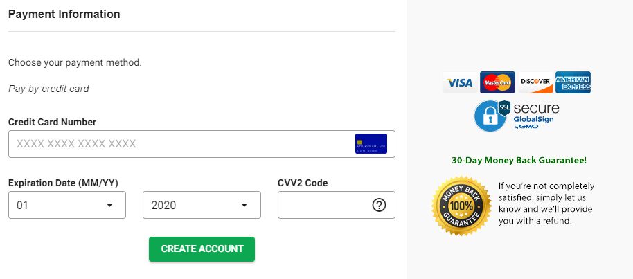 Enter credit card details