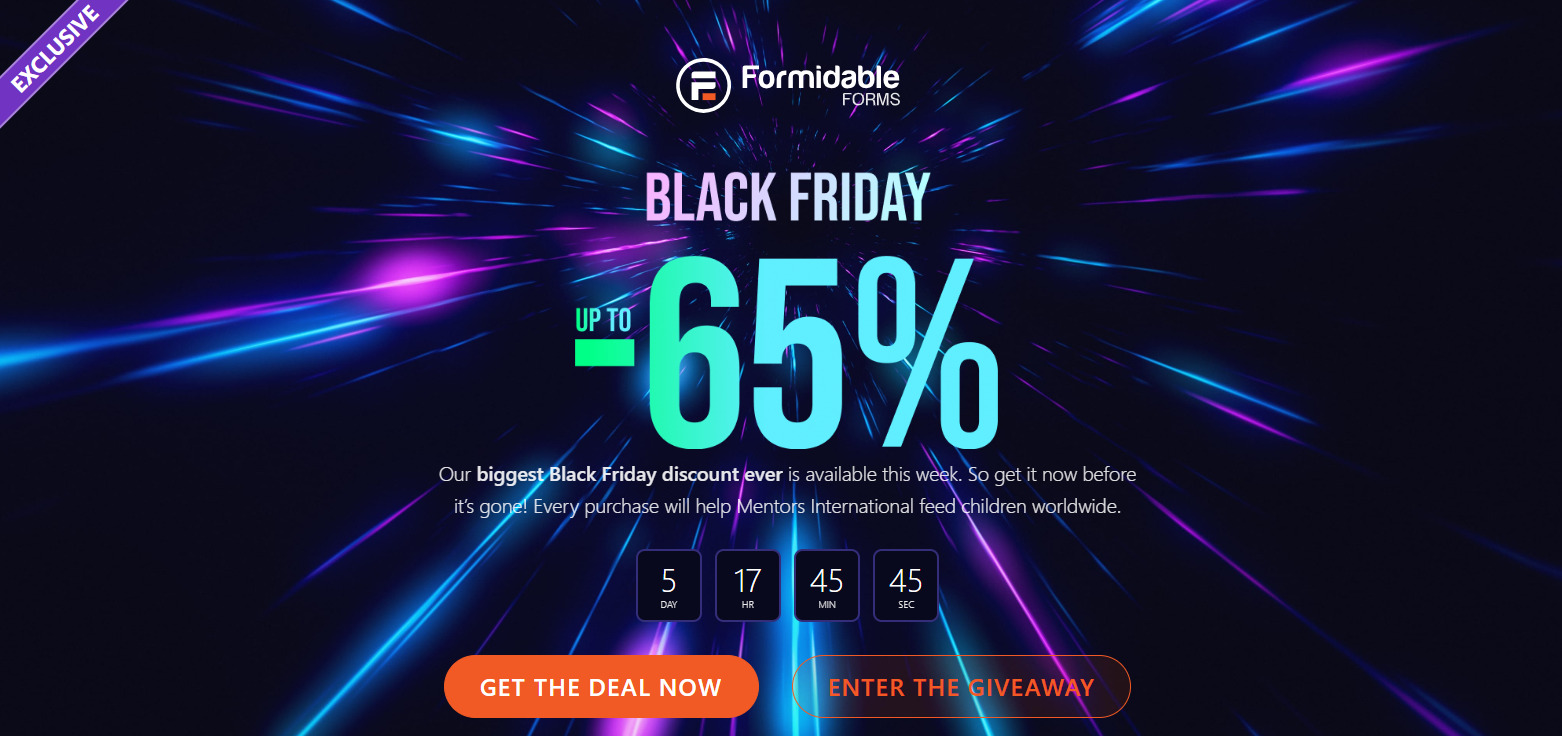 Formidable Forms Black Friday Offer