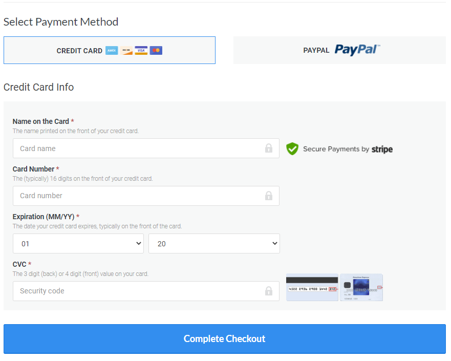 MonsterInsights Payment methods
