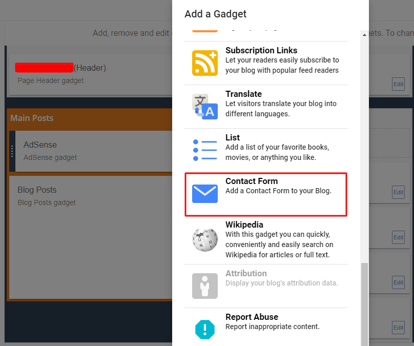 blogger contact form