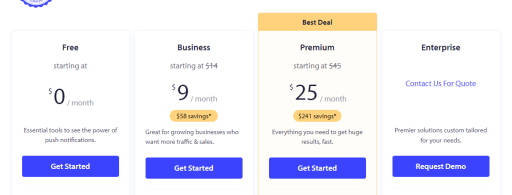 PushEngage Black Friday Pricing