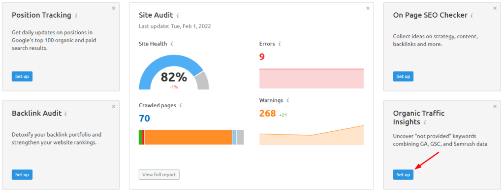 Setup Organic Traffic Insights