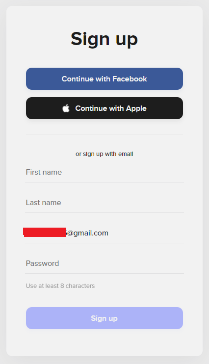 ShortlyAI-signup-form filling