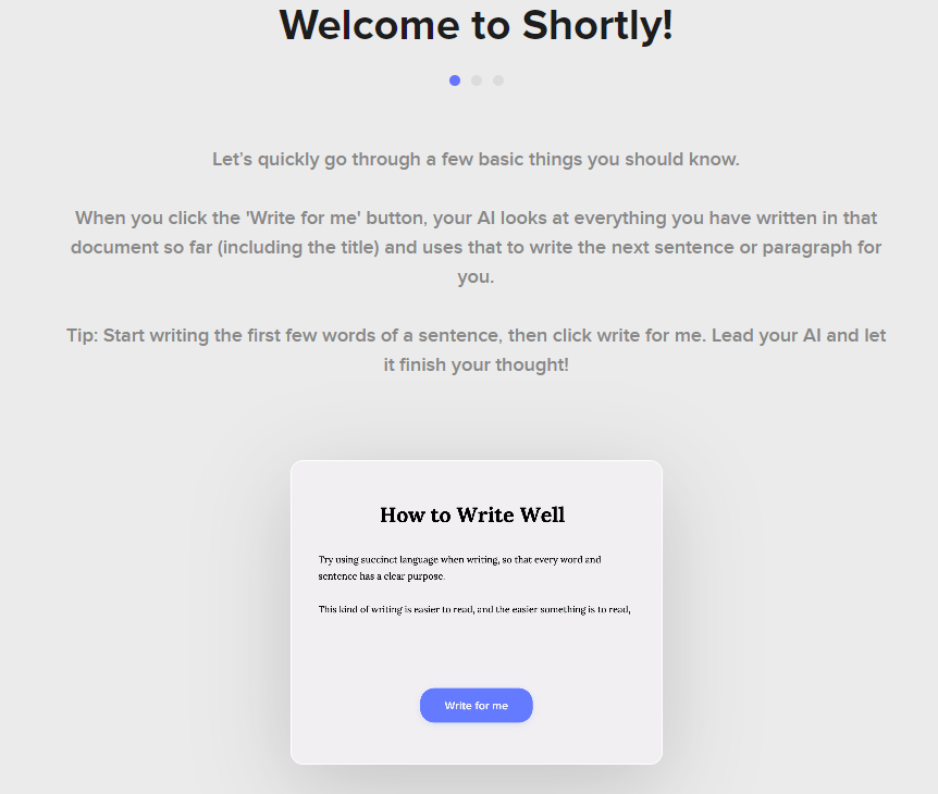 Welcome to ShortlyAI trial