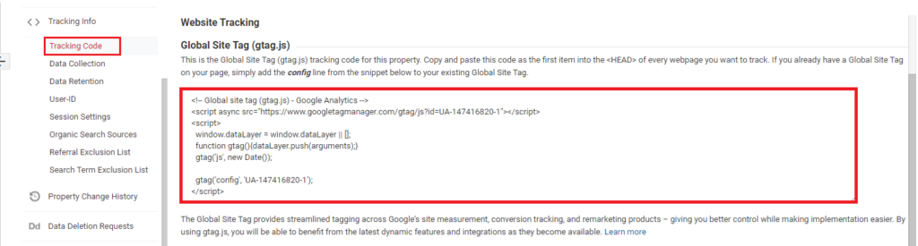 Add Google analytics tracking code in Generatepress
