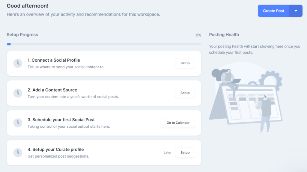 Missinglettr setup wizard