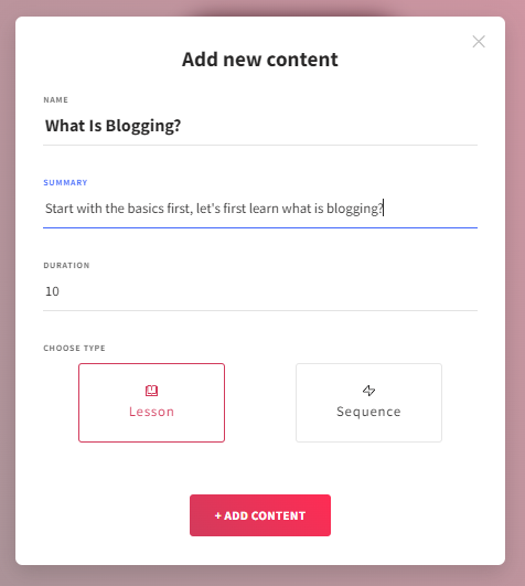 add new content