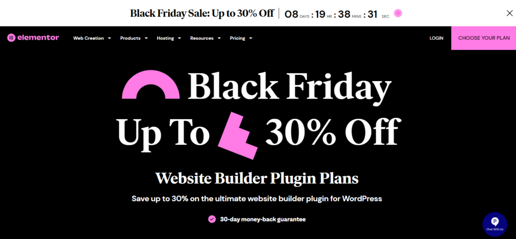 Elementor Page Builder Black Friday