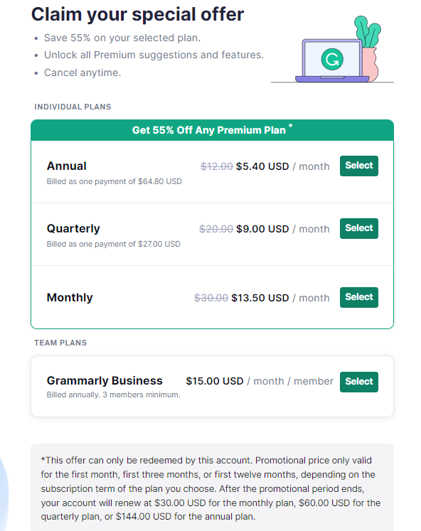 Grammarly Black Friday offer