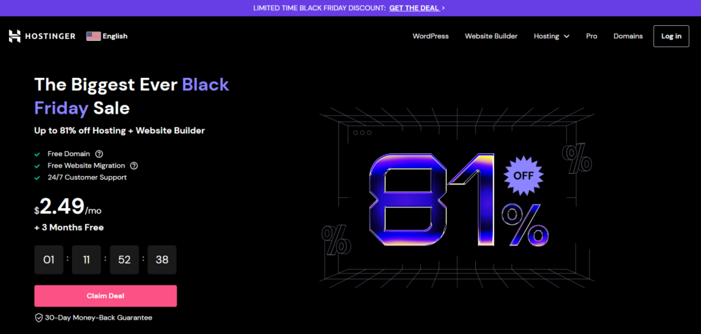 Hostinger Black Friday Sale 2023