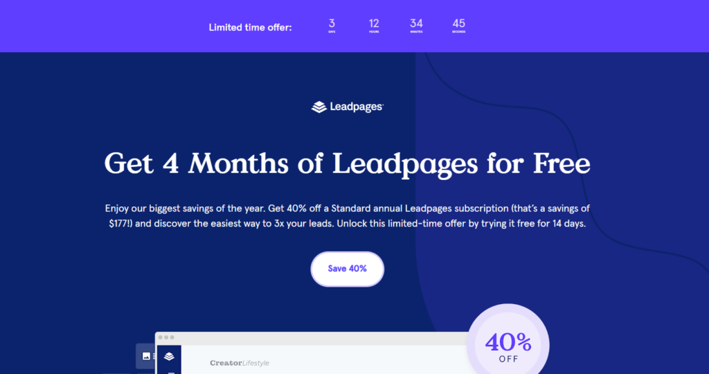 Leadpages Black Friday offer