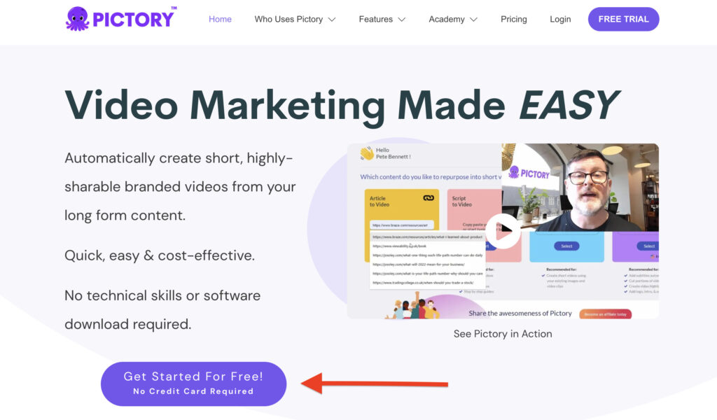 Pictory Website