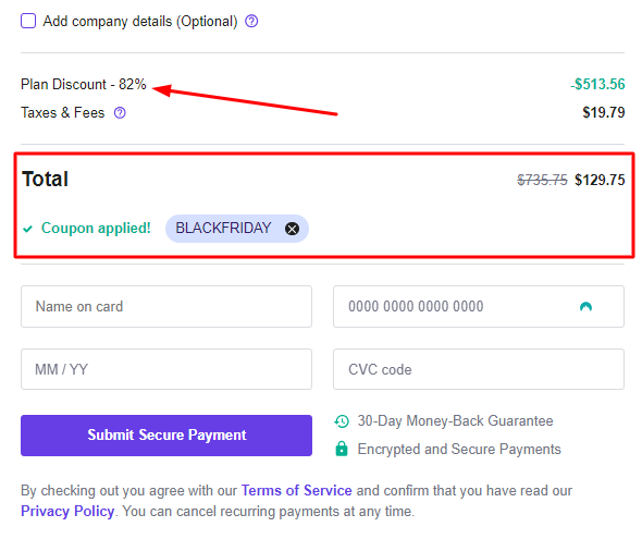 discount applied
