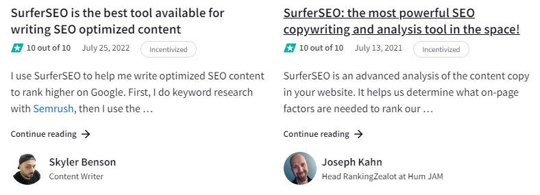 surfer SEO reviews