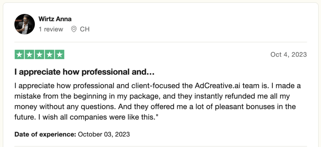 AdCreative ai review on trustpilot