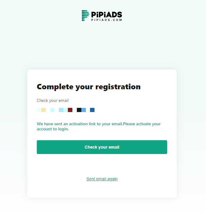 Pipiads email confirmation