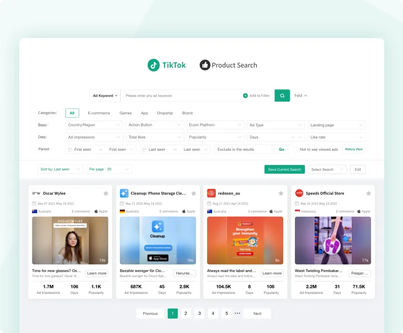TikTok ads library