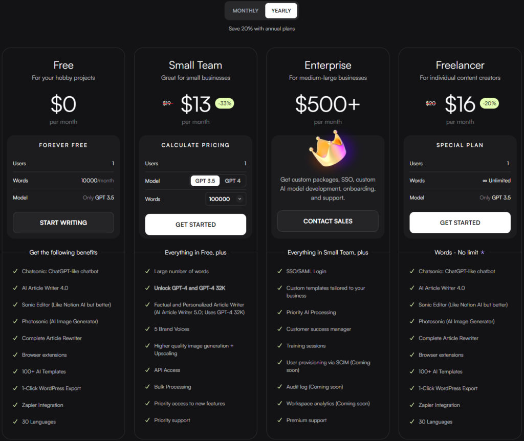 WriteSonic Black Friday Pricing