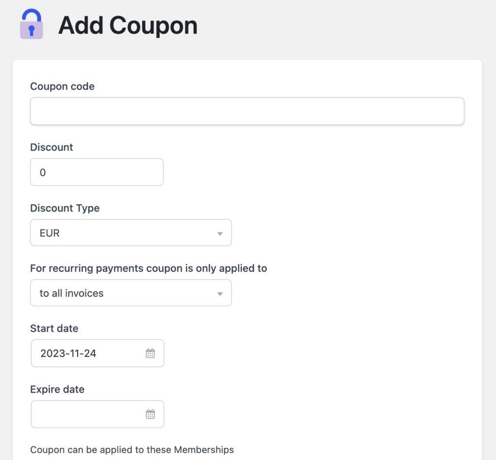 Add Coupons