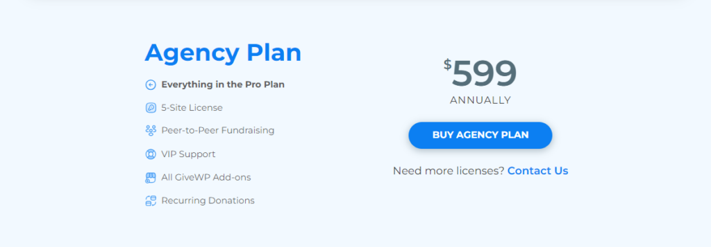 GiveWP Agency Plan