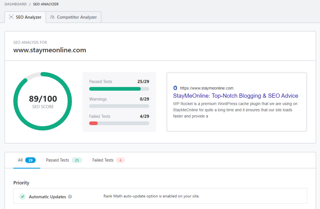 Rank Math SEO Analyzer