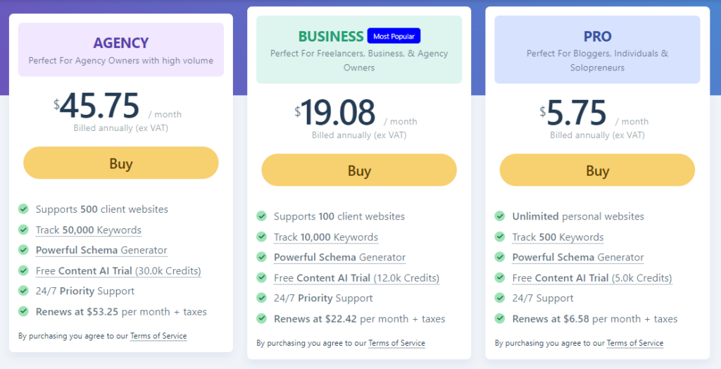 Rank Math SEO Pro Pricing