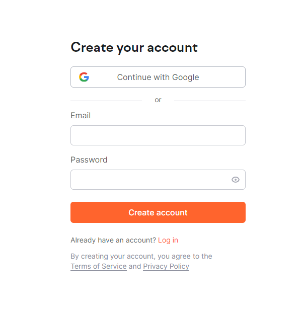 create your account Semrush