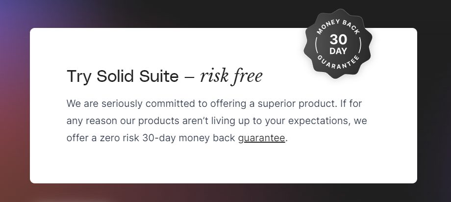 try solid suite risk free