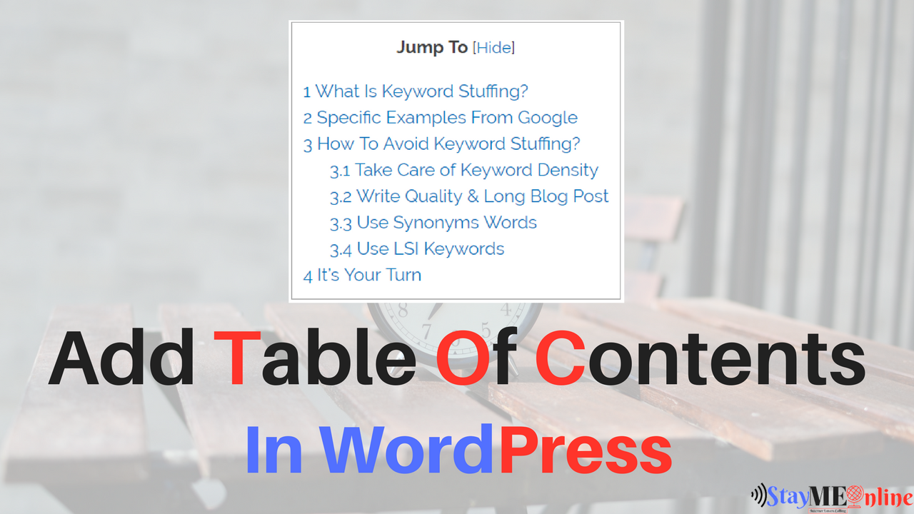 How To Add Table Of Contents In WordPress?