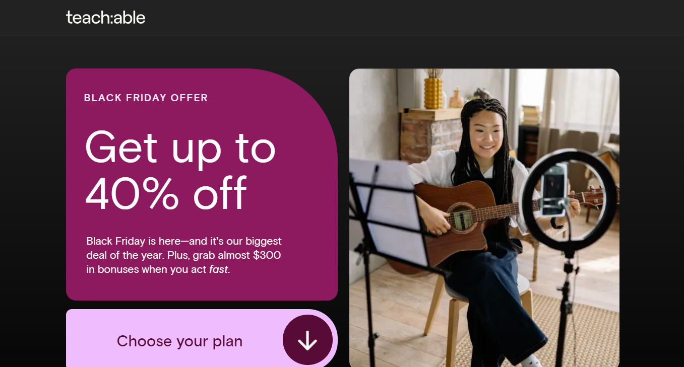 Teachable Black Friday Deal: Save Up To 40% (Live)